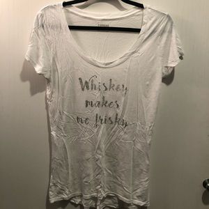 Whiskey makes me frisky graphic t